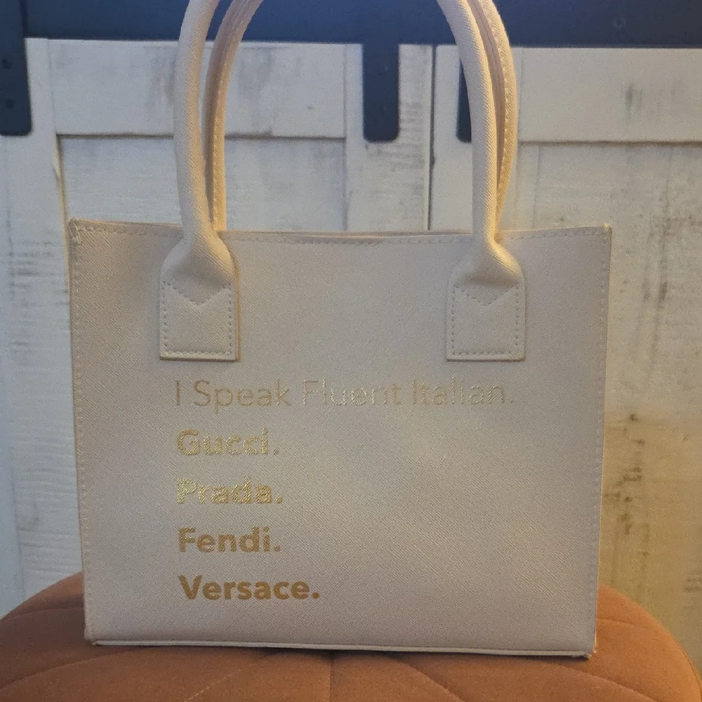 Chic Cream Designer Tote Bag - Picture 2 of 6